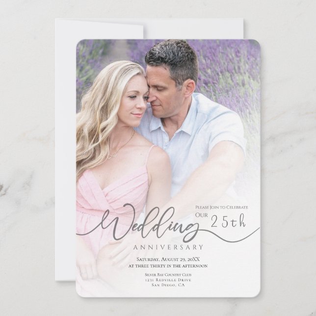 Invitation minime pour l'anniversaire du Mariage p (Devant)