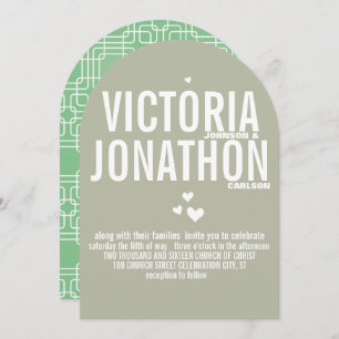 Invitation Mint Driftwood Moderne Motif de typographie Mariag