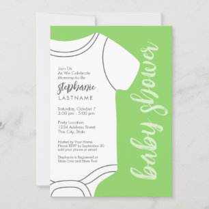 Invitation Mint Green Baby Tee - Baby shower neutre pour le g