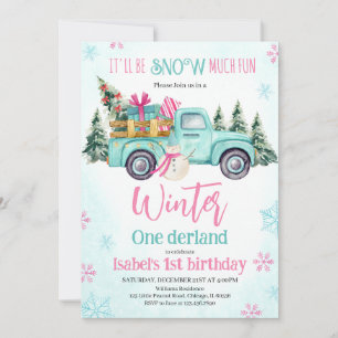 Invitation Mint Green Ce sera Neige beaucoup amusant Annivers