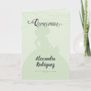 Invitation Mint Green Charro Silhouette Quinceanera