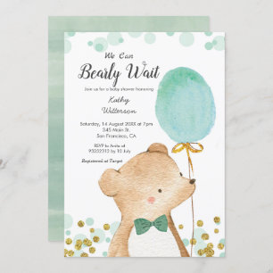 Invitation MInt Green On peut attendre baby shower