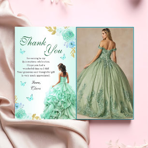 Invitation Mint Green Princess Robe Quinceañera Anniversaire