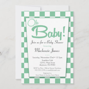 Invitation Mint Green Retro les années 50 Diner Baby shower I