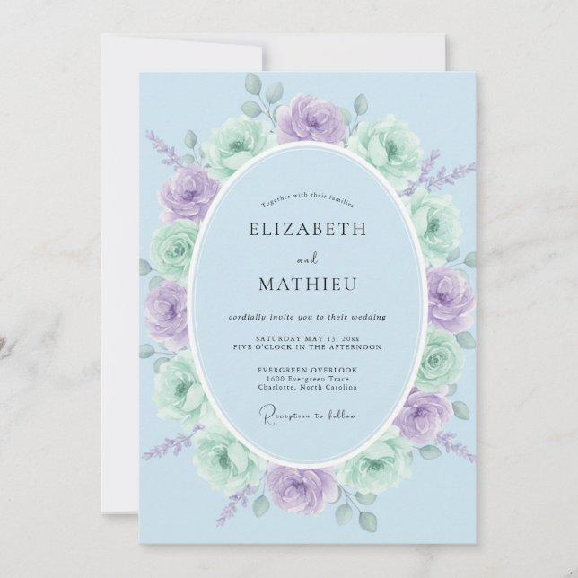 Invitation Mint Green Serene Springtime Wedding (Devant)