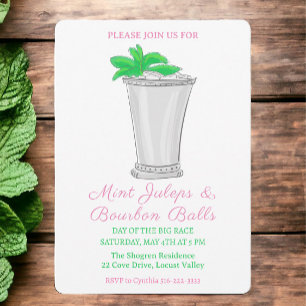 Invitation Mint Julep Bourbon Balls Horse Race Derby Day