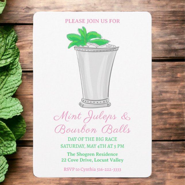 Invitation Mint Julep Bourbon Balls Horse Race Derby Day (Créateur téléchargé)