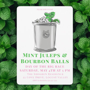 Invitation Mint Julep Bourbon Balls Horse Race Derby Party