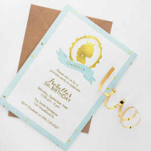 Invitation Mint Princesse Cameo Fille Anniversaire