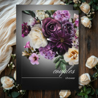 Minuit foncée violet romance florale Couples Douch