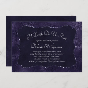 Invitation Minuit Indigo Romance   Satiny Grunge Mariage