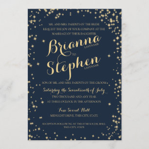 Invitation Minuit Starry Night Twinkle Sky Mariage