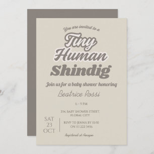 Invitation Minuscule Baby shower de coEd Neutral Humain Shind