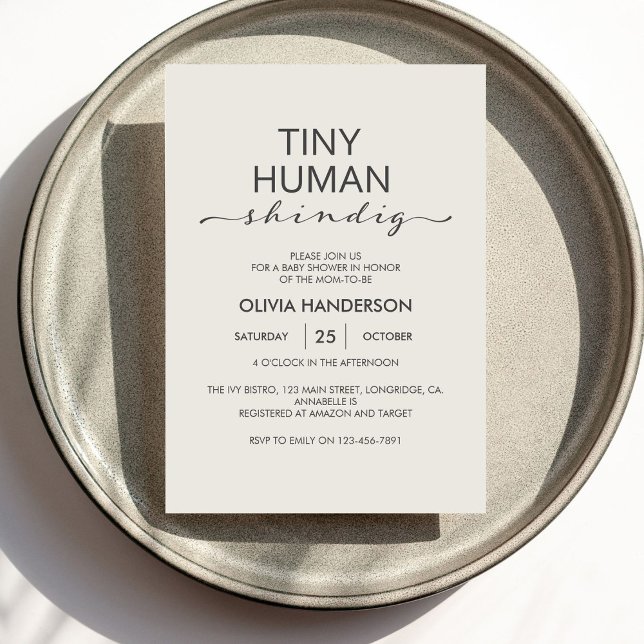 Invitation Minuscule Baby shower de shindig humain ivoire min (Créateur téléchargé)