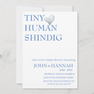 Invitation Minuscule Humain Shindig Funny Baby shower Co-ed