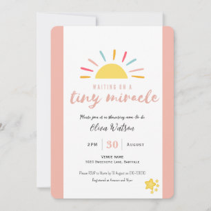 Invitation Minuscule Miracle Baby shower rose