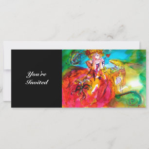 Invitation MIRANDOLINA, brillant jaune brun rouge vert