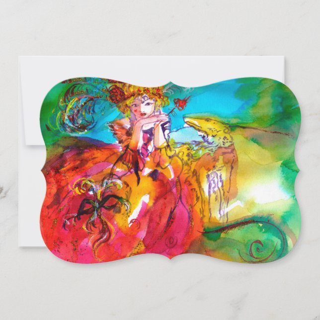 Invitation MIRANDOLINA MASQUERADE BALL jaune brun rouge vert (Devant)