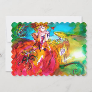 Invitation MIRANDOLINA MASQUERADE BALL jaune brun rouge vert