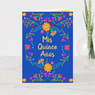Invitation Mis Quince Anos Mexicaine Royal Blue Quinceanera