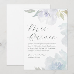 Invitation Mis Quince Floral 15 ans Anniversaire Quinceañera