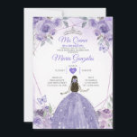 Invitation Mis Quince Purple Lavender 15 Anos Argent Couronne<br><div class="desc">Quinceañera Purple Lavender Argent Crown Invitation Mis Quince 15 Anos,  16e Anniversaire, </div>