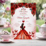 Invitation Mis Quince Red Roses 15 Anos Crown Quinceañera<br><div class="desc">Quinceañera Red Roses Crown Invitation Mis Quince 15 Anos,  16e Anniversaire</div>
