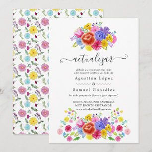 Invitation Mise à jour de mariage de fête espagnole florale a