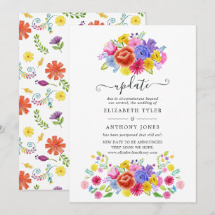 Invitation Mise à jour de mariage de fête mexicaine florale à