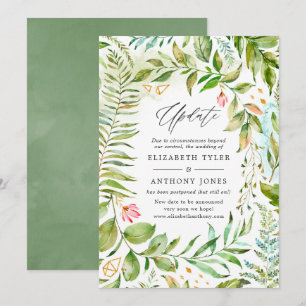 Invitation Mise à jour de mariage de verdure de cristal géomé