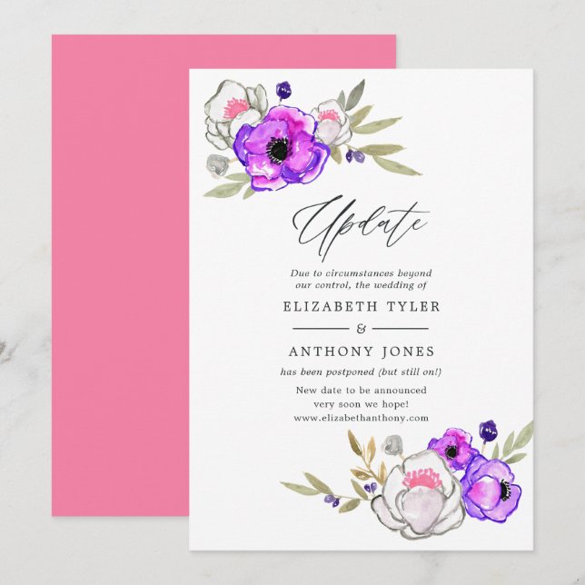 Invitation Mise à jour de mariage du printemps (Devant / Derrière)