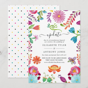 Invitation Mise à jour de mariage : Fiesta mexicaine aux fleu
