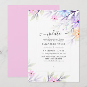 Invitation Mise à jour de mariage floral aquarelle pastel