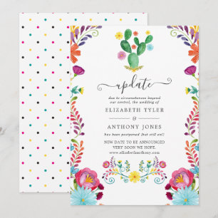 Invitation Mise à jour de mariage Floral Fiesta aquarelle col