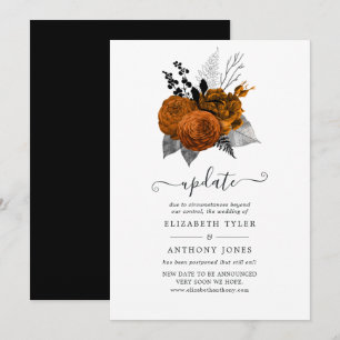 Invitation Mise à jour de mariage floral Halloween vintage