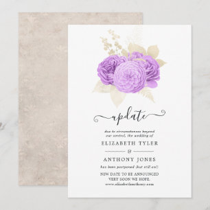 Invitation Mise à jour des Mariages floraux pourpre et ivoire