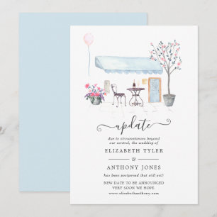 Invitation Mise à jour du mariage à Paris à l'aquarelle