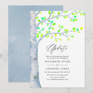 Invitation Mise à jour du mariage au bouleau de printemps à l
