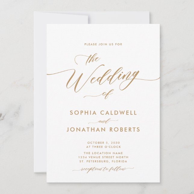 Invitation Mise à jour du Mariage de calligraphie tout en un  (Devant)