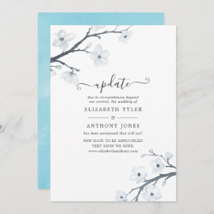 Invitation Mise à jour du Mariage de fleurs de cerises blanch
