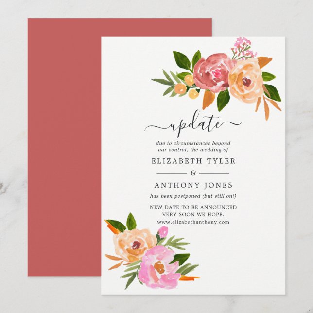Invitation Mise à jour du mariage de printemps (Devant / Derrière)