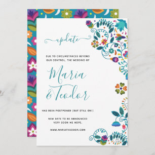 Invitation Mise à jour du Mariage de style Floral mexicain