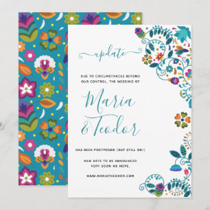 Invitation Mise à jour du mariage de style mexicain à motif f