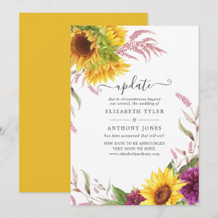 Invitation Mise à jour du Mariage d'été de tournesol