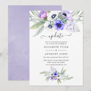 Invitation Mise à jour du Mariage floral Pastel Violet
