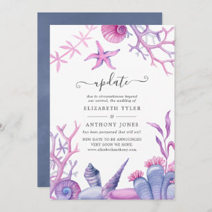 Invitation Mise à jour du Mariage Watercolor Ocean Life