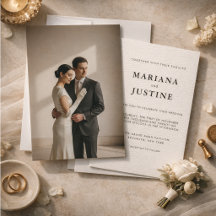 Mise en page de photo de mariage minimaliste édito