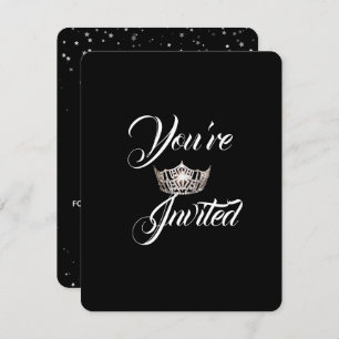 Invitation Miss America Argent Crown Party Invitation-Stars