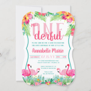 Invitation Miss ONEderful Premier anniversaire Luau