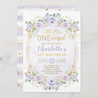 Miss ONEderful Purple Gold Floral 1er anniversaire
